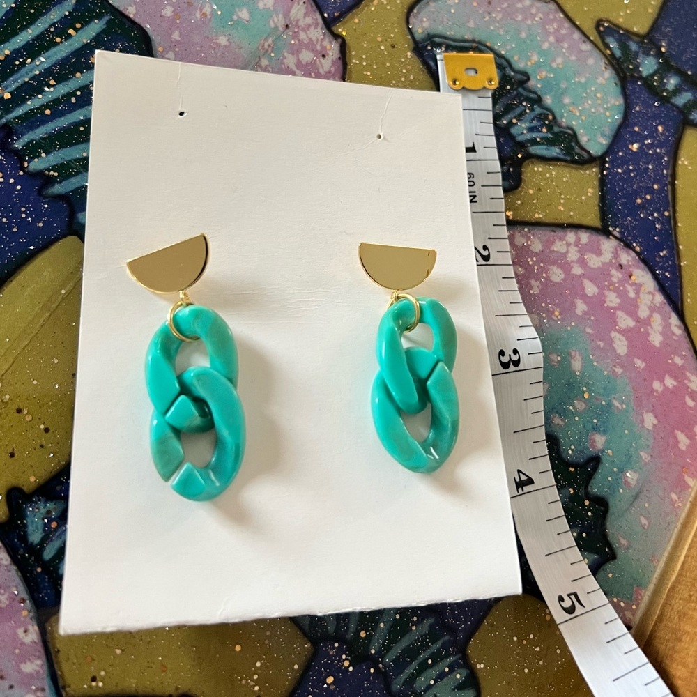 Gold & Acrylic Earrings